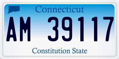 CT license plate AM39117