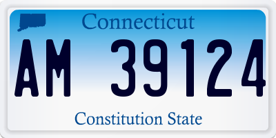 CT license plate AM39124