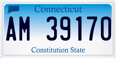 CT license plate AM39170