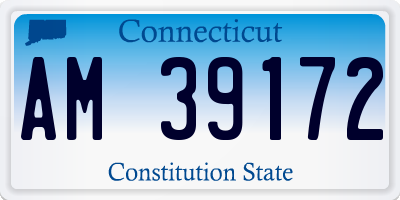 CT license plate AM39172