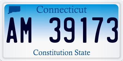 CT license plate AM39173