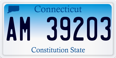 CT license plate AM39203