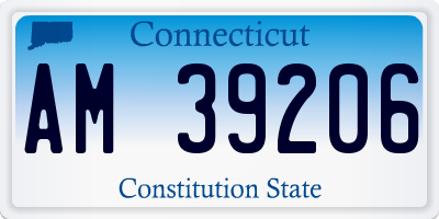 CT license plate AM39206