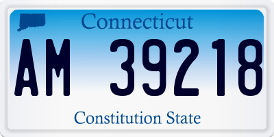 CT license plate AM39218