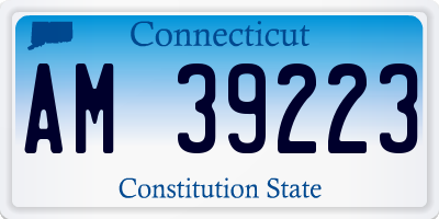 CT license plate AM39223