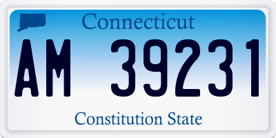 CT license plate AM39231