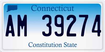 CT license plate AM39274