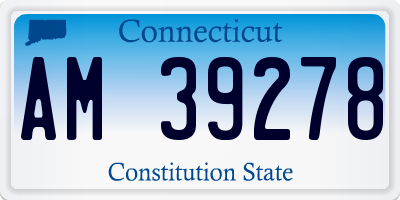 CT license plate AM39278