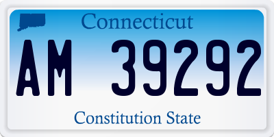 CT license plate AM39292