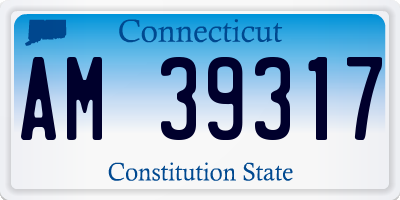 CT license plate AM39317