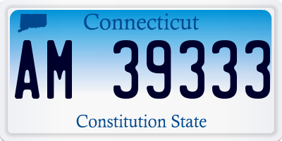 CT license plate AM39333