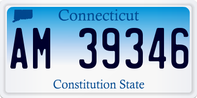 CT license plate AM39346