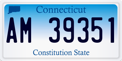CT license plate AM39351