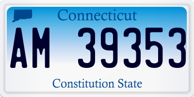 CT license plate AM39353