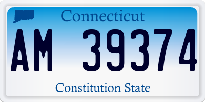 CT license plate AM39374
