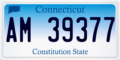 CT license plate AM39377