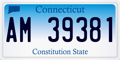 CT license plate AM39381