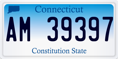 CT license plate AM39397
