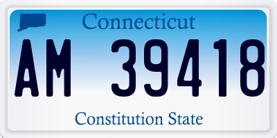CT license plate AM39418