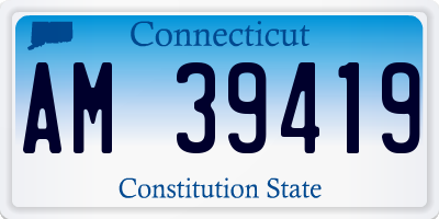 CT license plate AM39419