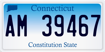 CT license plate AM39467