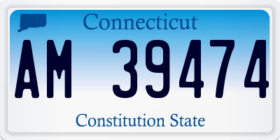 CT license plate AM39474