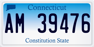 CT license plate AM39476
