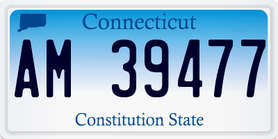 CT license plate AM39477