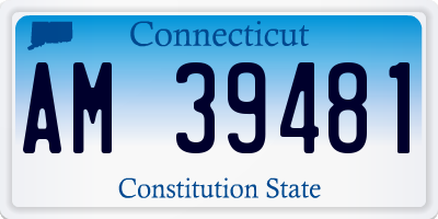 CT license plate AM39481