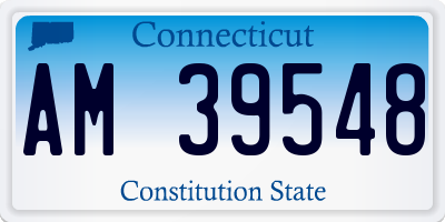 CT license plate AM39548
