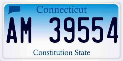CT license plate AM39554