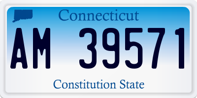 CT license plate AM39571