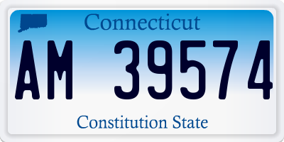 CT license plate AM39574