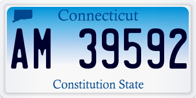 CT license plate AM39592