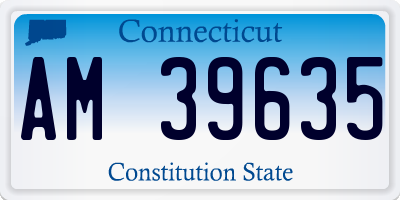CT license plate AM39635