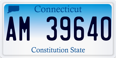 CT license plate AM39640