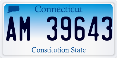 CT license plate AM39643