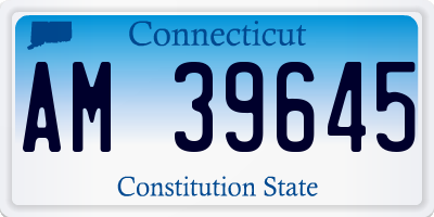CT license plate AM39645