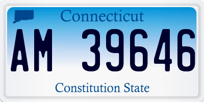 CT license plate AM39646
