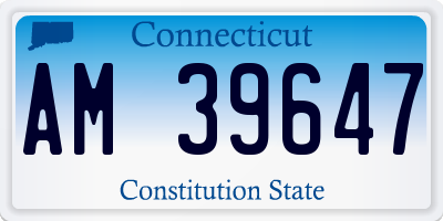 CT license plate AM39647