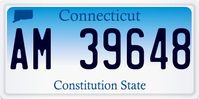 CT license plate AM39648