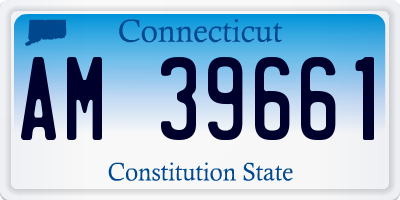 CT license plate AM39661