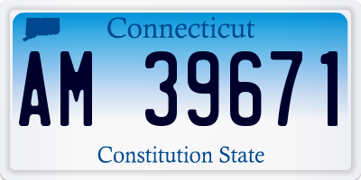 CT license plate AM39671