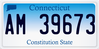 CT license plate AM39673