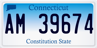 CT license plate AM39674