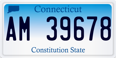 CT license plate AM39678