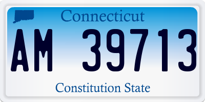 CT license plate AM39713
