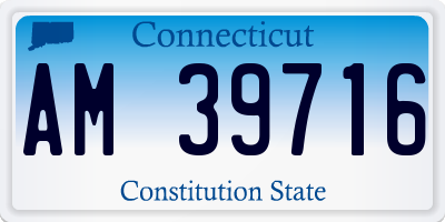CT license plate AM39716