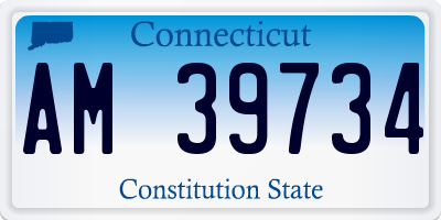 CT license plate AM39734