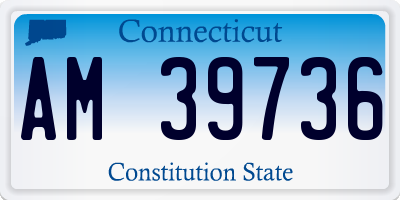 CT license plate AM39736
